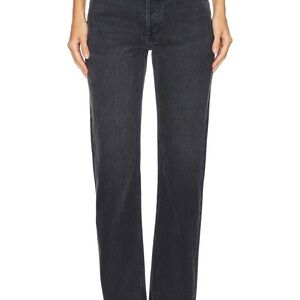 Agolde Straight-Leg Jeans in Washed Black